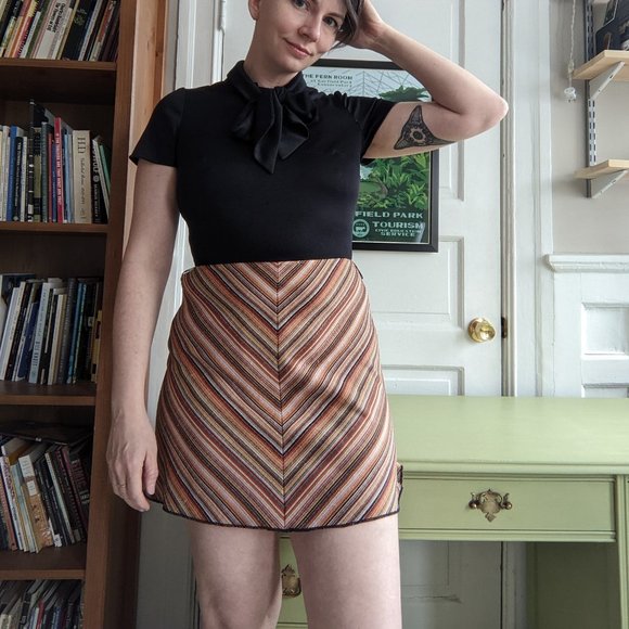 VINTAGE 80s mini dress with bow - Picture 1 of 5